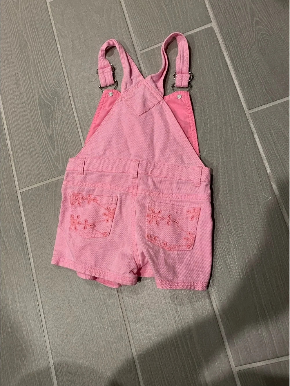 OshKosh B'gosh Pink Embroidered Cotton Overalls for Toddler Size 6